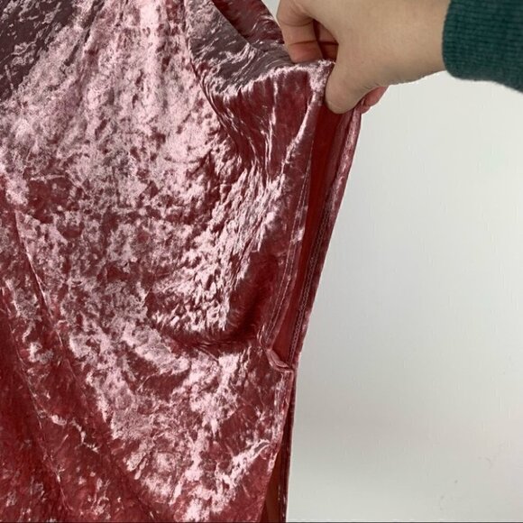 Olivia Rae sweater size M pink crushed velvet open front shawl strawberry milk - Picture 7 of 9